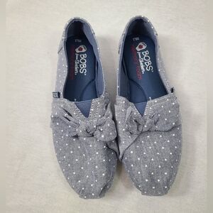 BOBS from Skechers Navy Plush Sunset Drift Slip On Alpargata- Womens size 6.5
